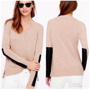 Sweater with leather patches